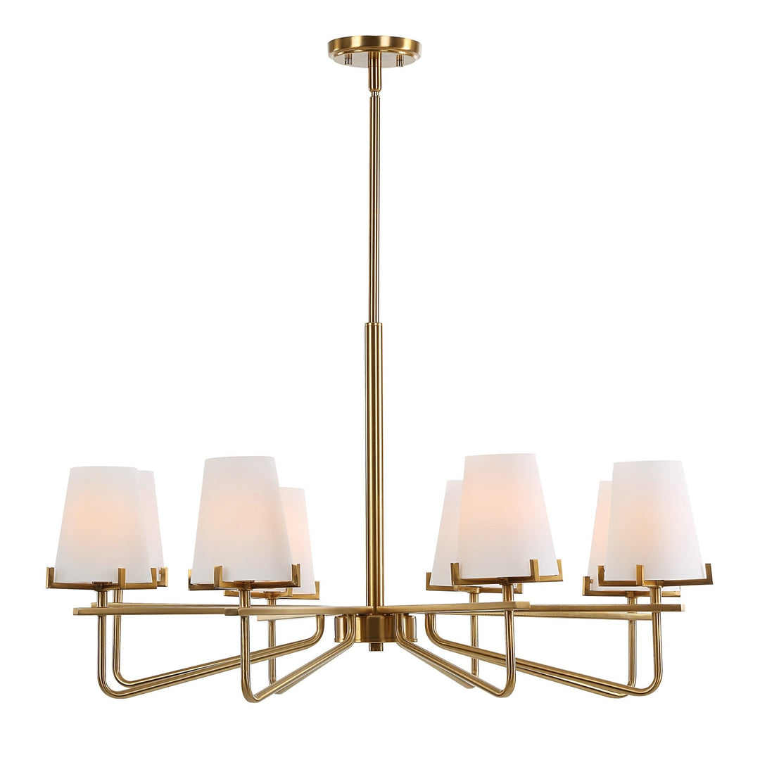 LASSEN 8 LIGHT BRASS CHANDELIER