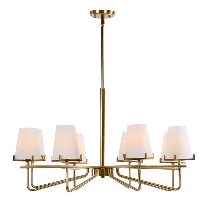 LASSEN 8 LIGHT BRASS CHANDELIER