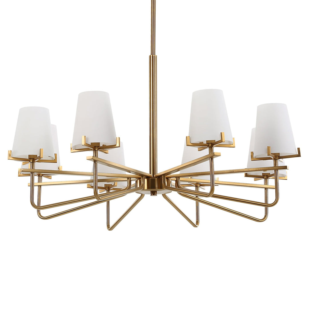 LASSEN 8 LIGHT BRASS CHANDELIER