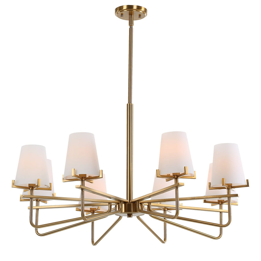 LASSEN 8 LIGHT BRASS CHANDELIER