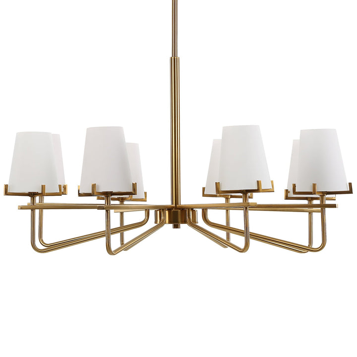 LASSEN 8 LIGHT BRASS CHANDELIER