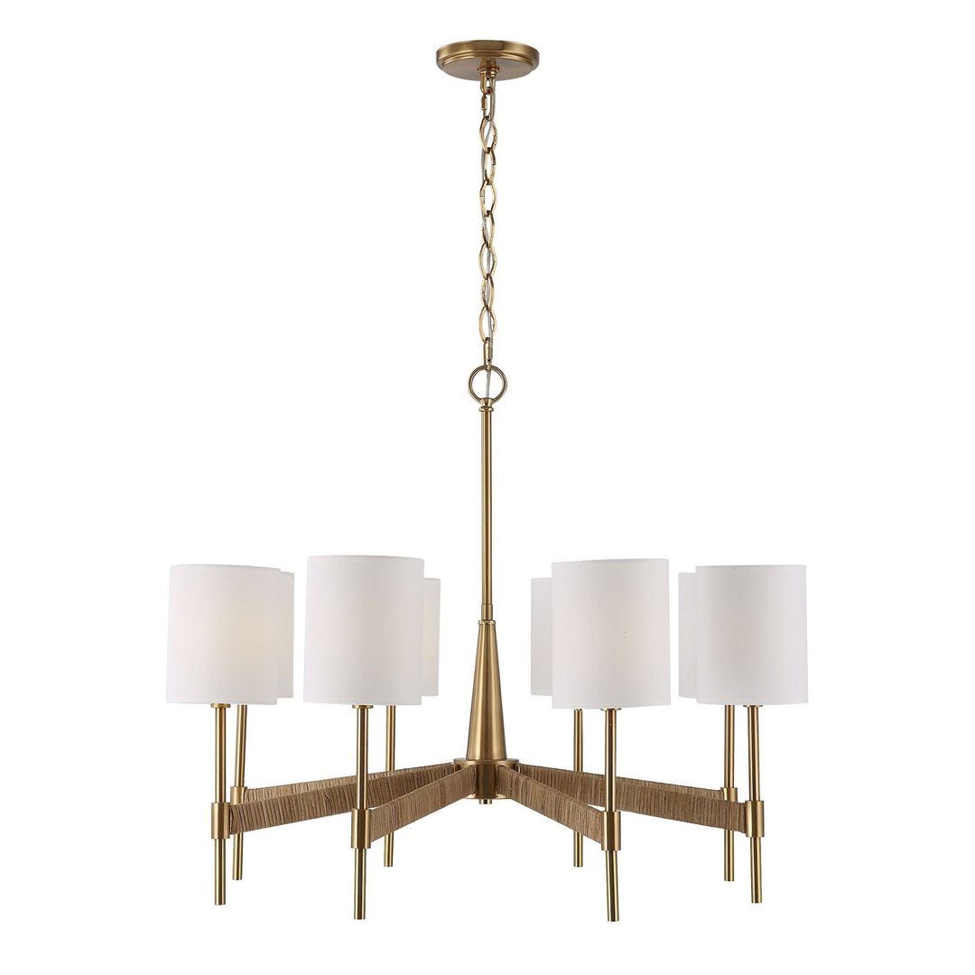 LAUTOKA RATTAN WRAPPED BRASS CHANDELIER