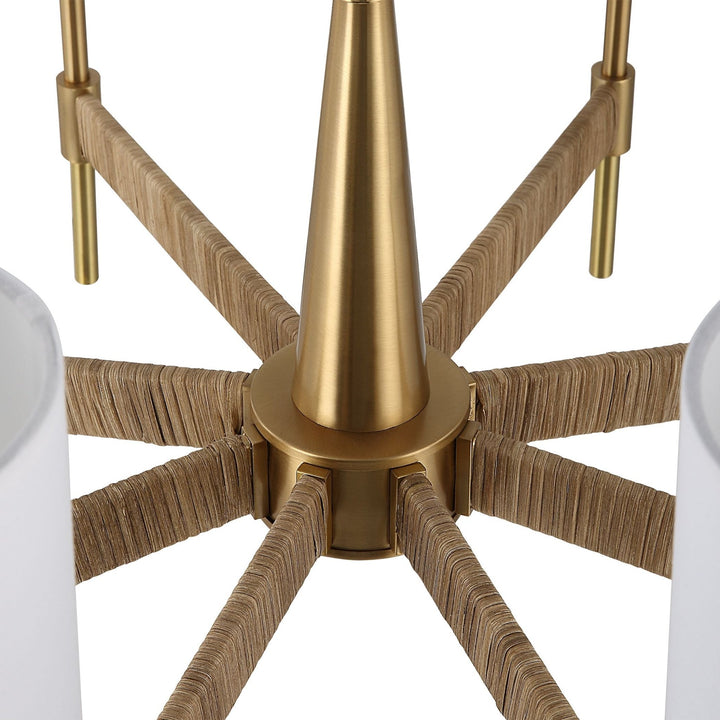 LAUTOKA RATTAN WRAPPED BRASS CHANDELIER