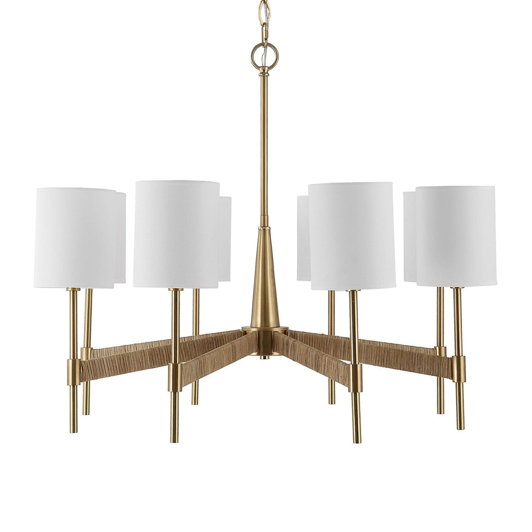 LAUTOKA RATTAN WRAPPED BRASS CHANDELIER