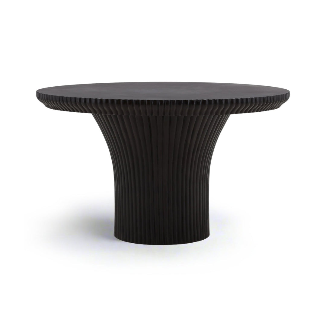 LAVA ROUND FLUTED CONCRETE DINING TABLE