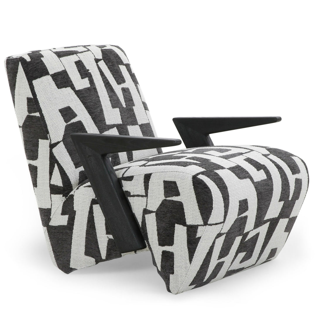 LEANA BLACK + WHITE GRAPHIC PRINT LOUNGE CHAIR