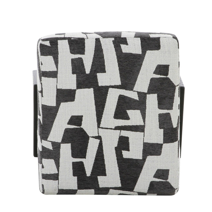 LEANA BLACK + WHITE GRAPHIC PRINT LOUNGE CHAIR