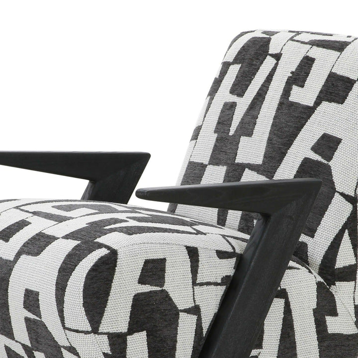 LEANA BLACK + WHITE GRAPHIC PRINT LOUNGE CHAIR