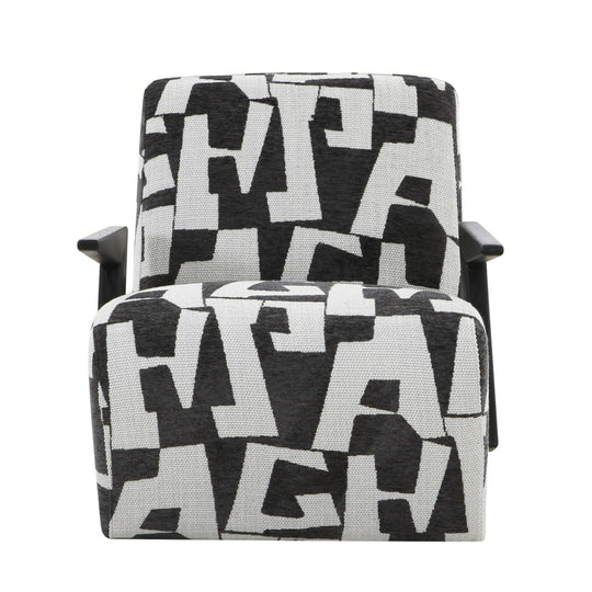 LEANA BLACK + WHITE GRAPHIC PRINT LOUNGE CHAIR