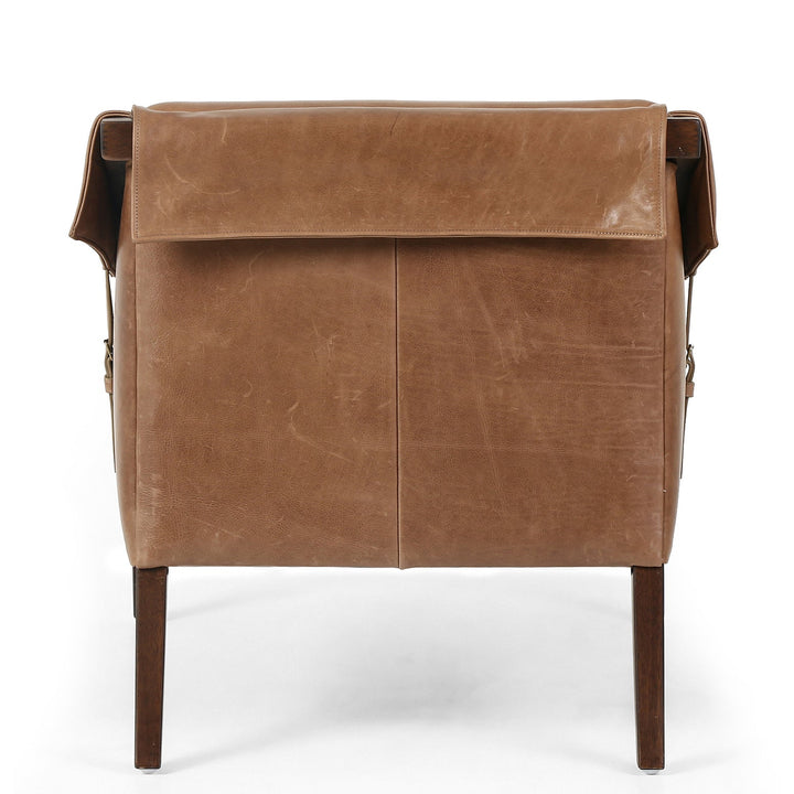 LEATHER BUCKLE STRAPPED CHAIR