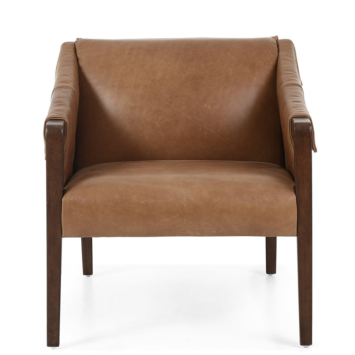 LEATHER BUCKLE STRAPPED CHAIR