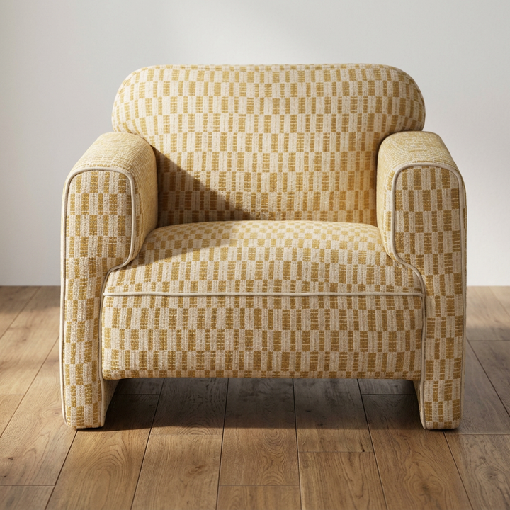 LEO GEOMETRIC UPHOLSTERED ARMCHAIR