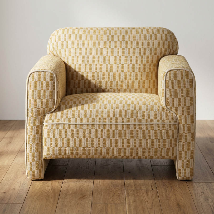 LEO GEOMETRIC UPHOLSTERED ARMCHAIR