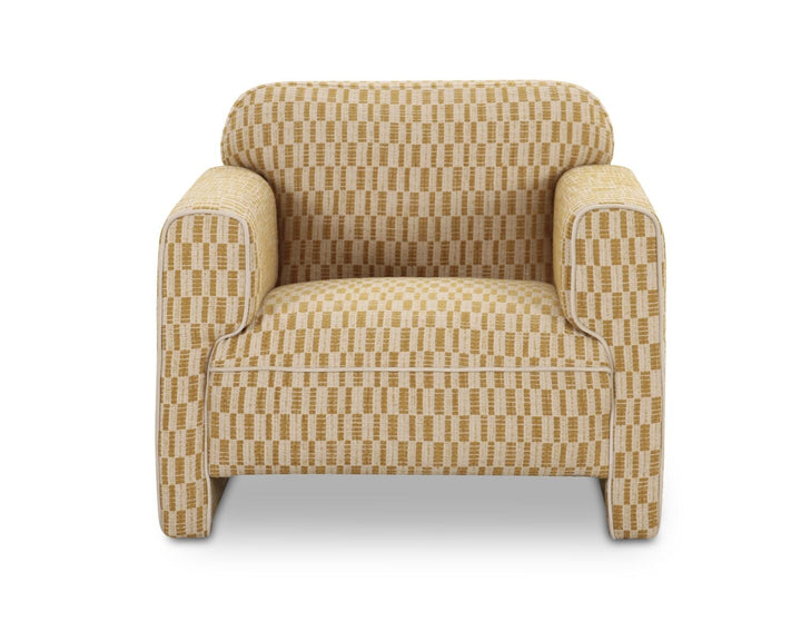 LEO GEOMETRIC UPHOLSTERED ARMCHAIR