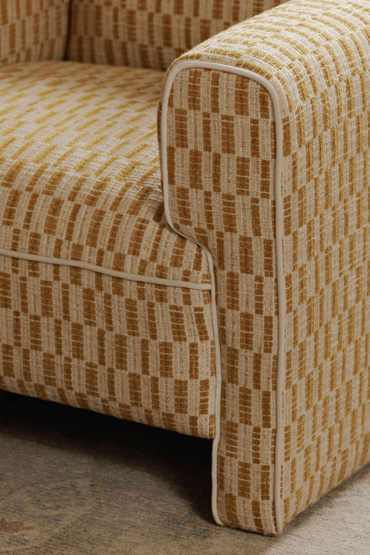 LEO GEOMETRIC UPHOLSTERED ARMCHAIR