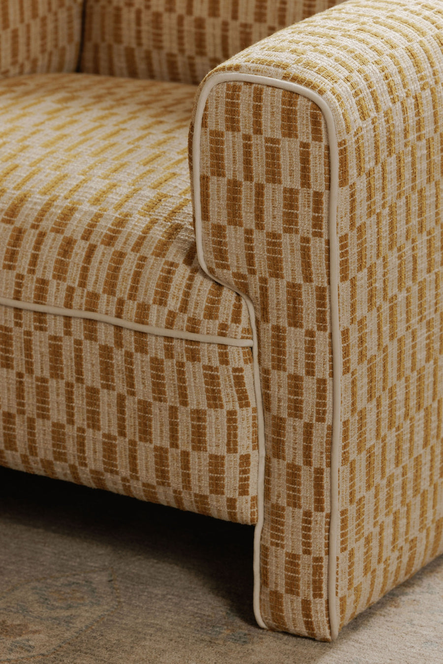 LEO GEOMETRIC UPHOLSTERED ARMCHAIR