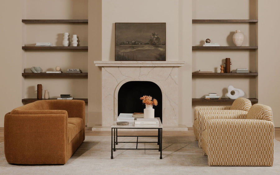 LEO GEOMETRIC UPHOLSTERED ARMCHAIR