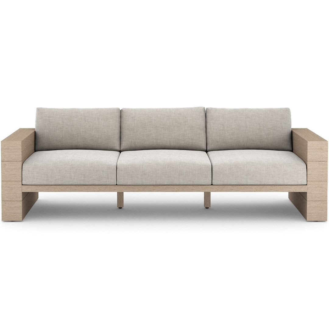 LEROY OUTDOOR SOFA: WASHED BROWN TEAK