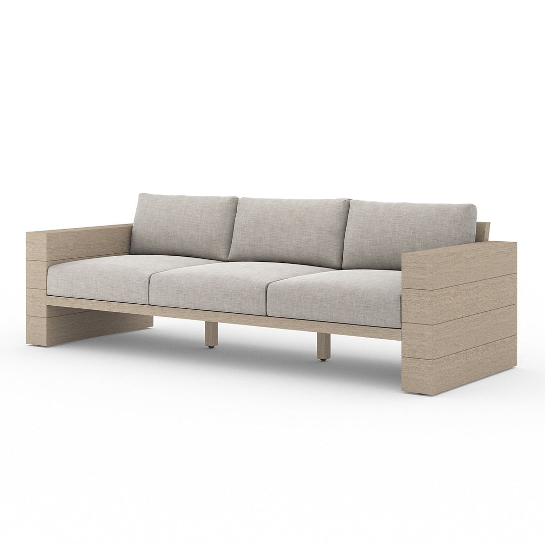 LEROY OUTDOOR SOFA: WASHED BROWN TEAK