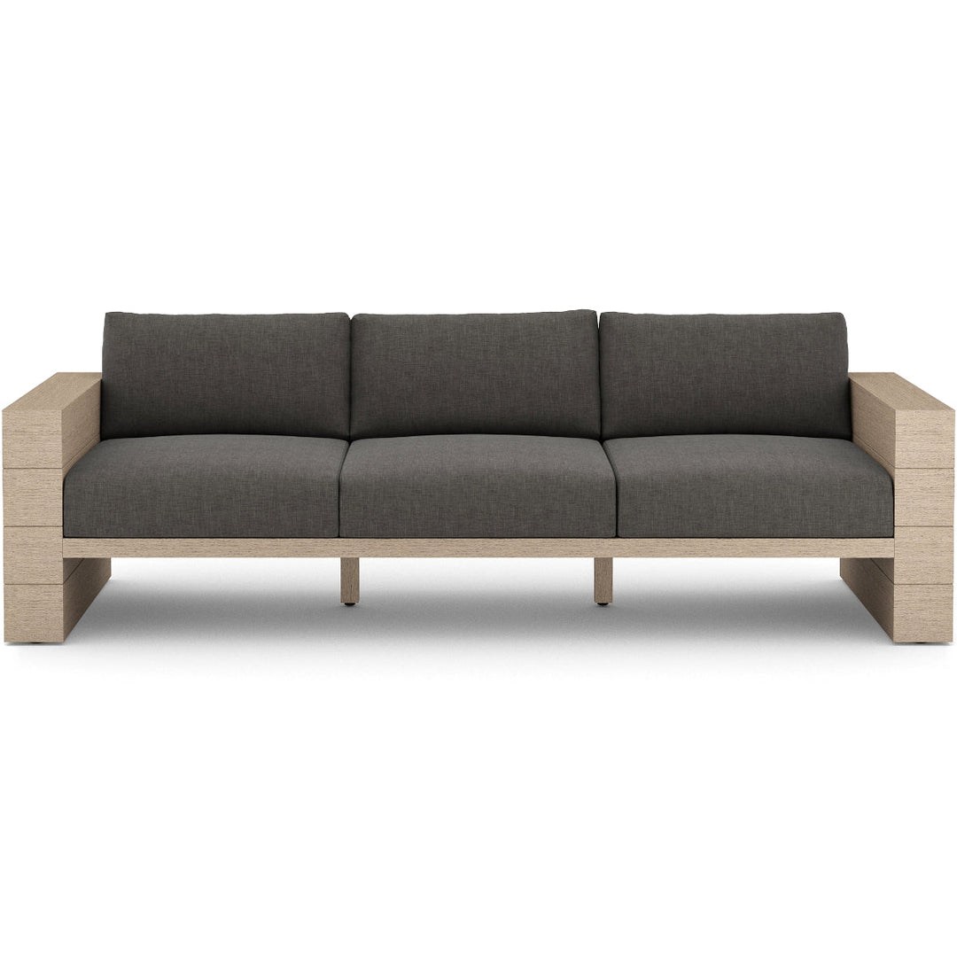 LEROY OUTDOOR SOFA: WASHED BROWN TEAK