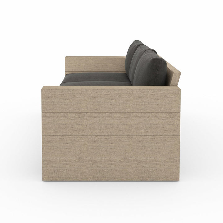 LEROY OUTDOOR SOFA: WASHED BROWN TEAK