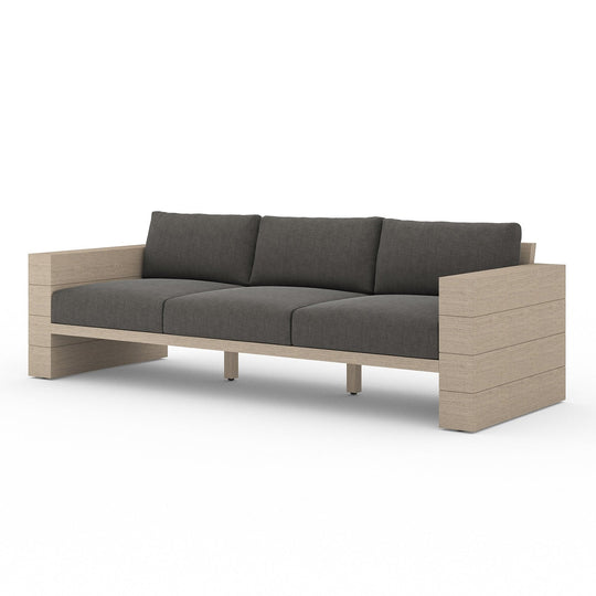 LEROY OUTDOOR SOFA: WASHED BROWN TEAK