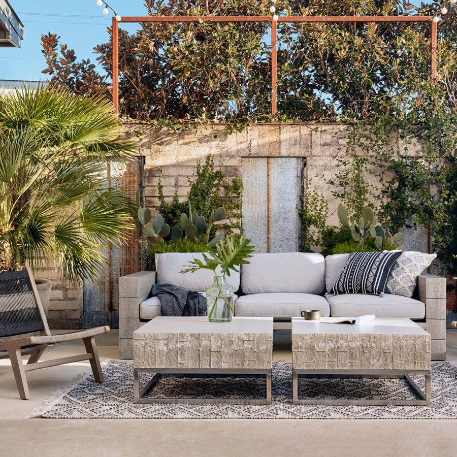 LEROY OUTDOOR SOFA: WEATHERED GREY TEAK