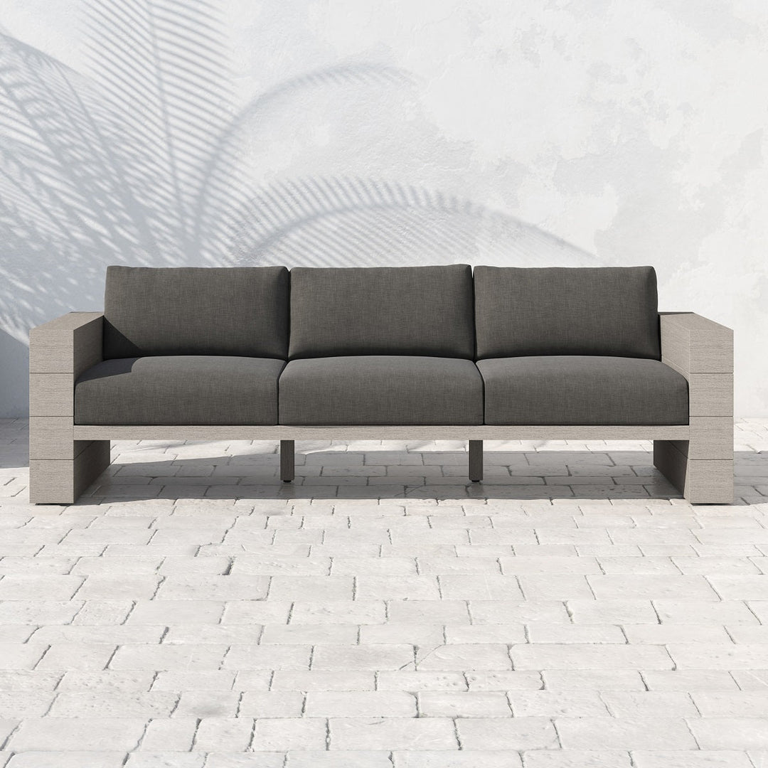 LEROY OUTDOOR SOFA: WEATHERED GREY TEAK