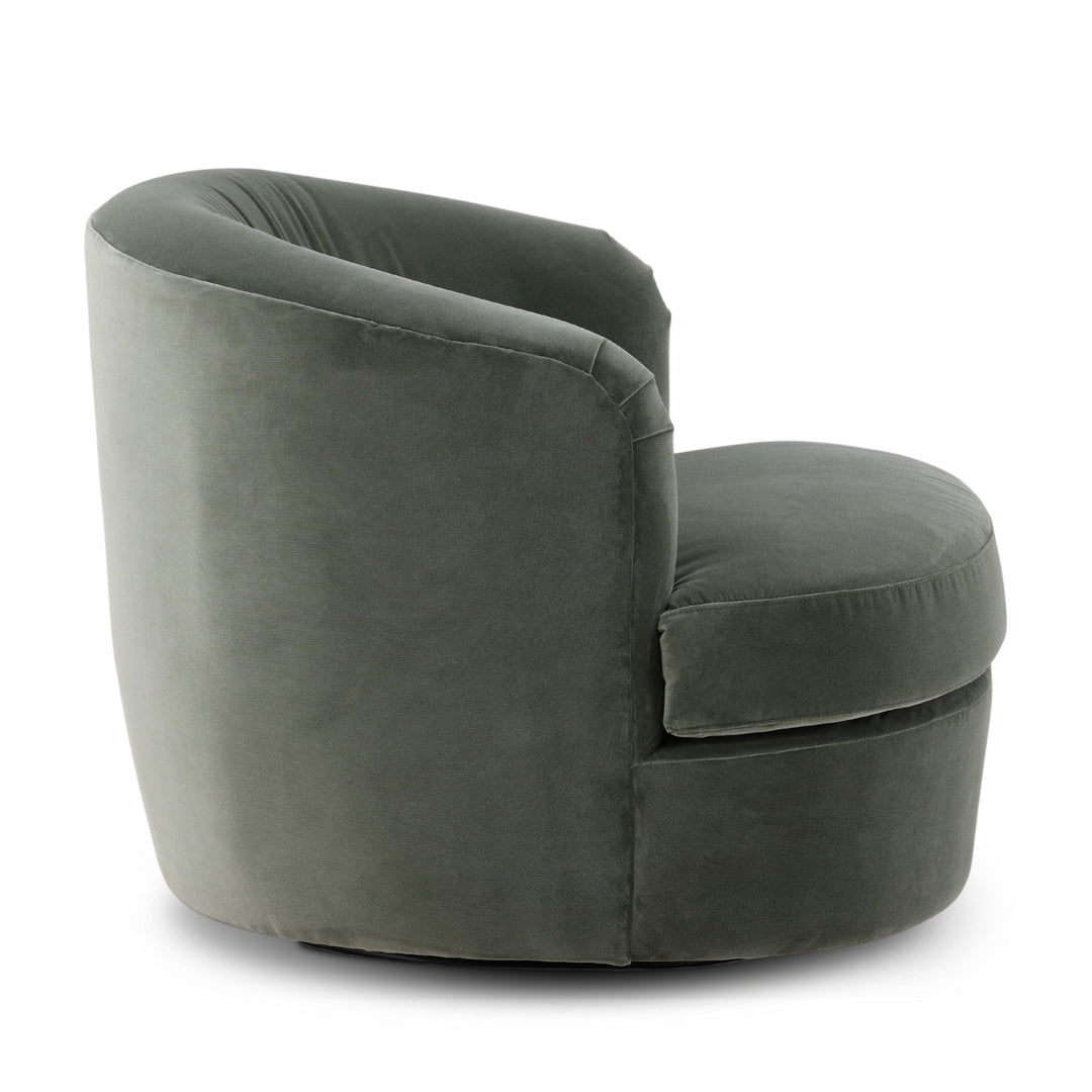 LEWIS SAGE VELVET UPHOLSTERED SWIVEL CHAIR