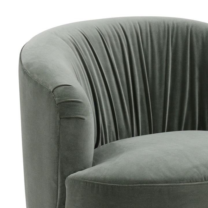 LEWIS SAGE VELVET UPHOLSTERED SWIVEL CHAIR