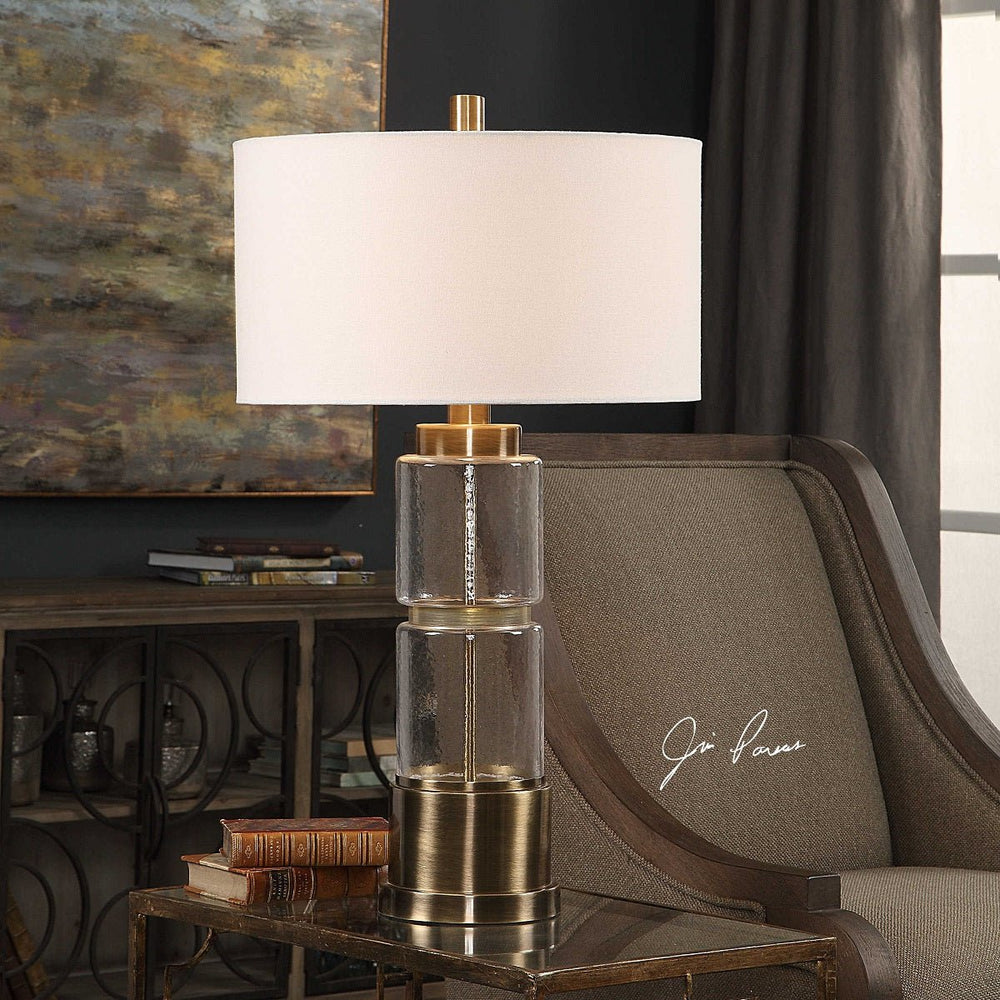 LEX STACKED GLASS COLUMN LAMP