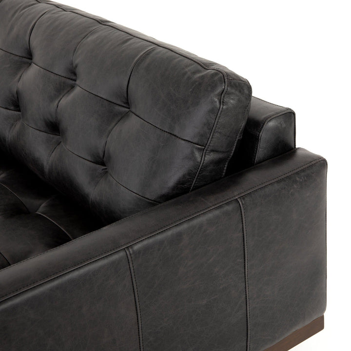 LEXI SONOMA BLACK LEATHER SOFA