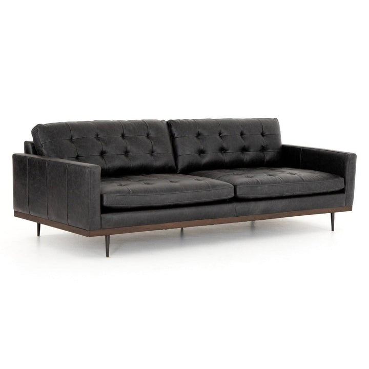 LEXI SONOMA BLACK LEATHER SOFA