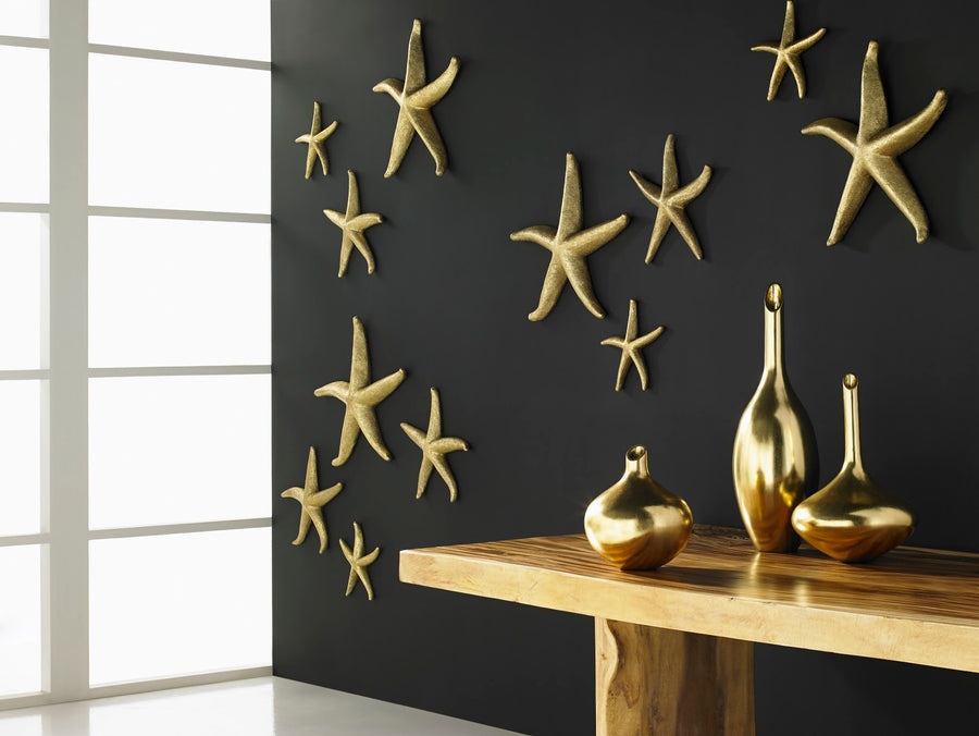 GOLD STARFISH WALL DECOR | SET OF 4