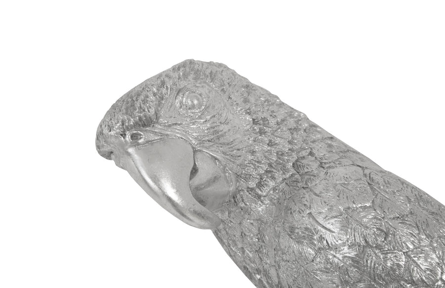 PARROT WALL DECOR: SILVER LEAF