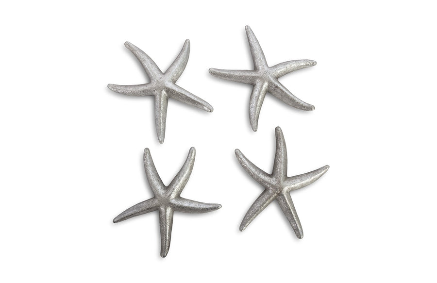 SILVER STARFISH WALL DECOR | SET OF 4