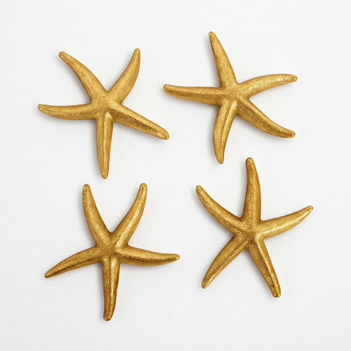 GOLD STARFISH WALL DECOR | SET OF 4