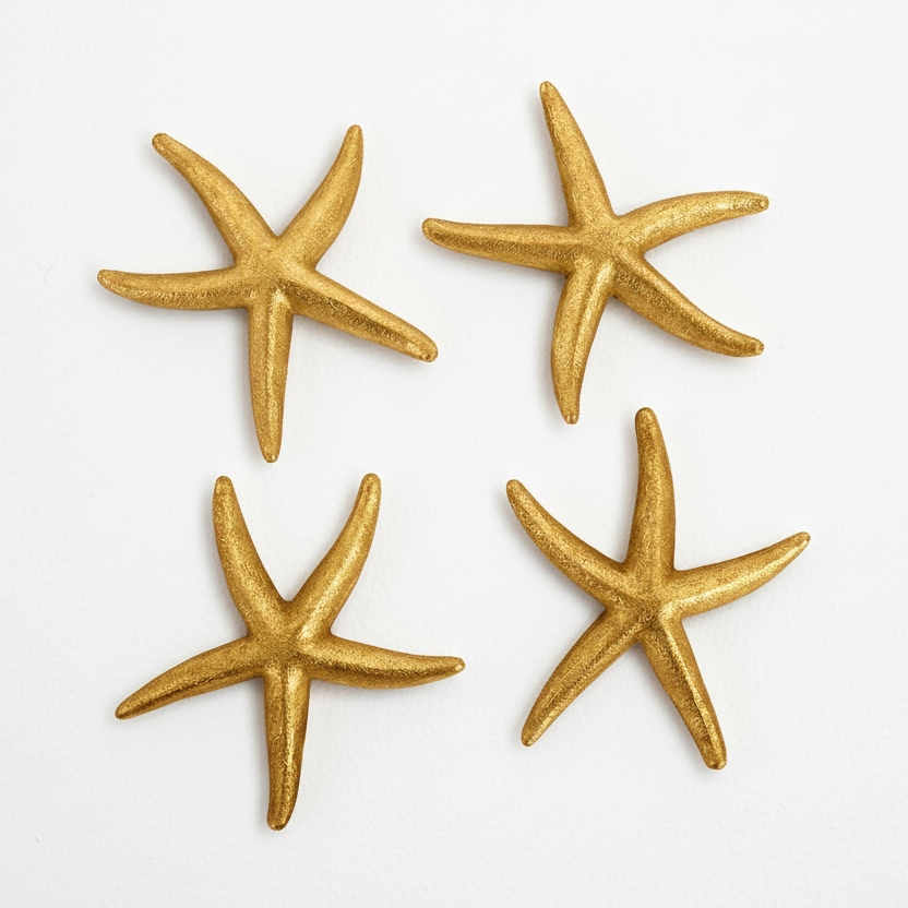 GOLD STARFISH WALL DECOR | SET OF 4