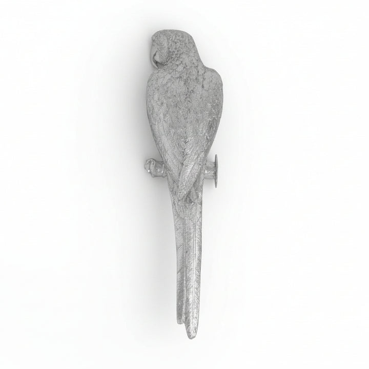 PARROT WALL DECOR: SILVER LEAF