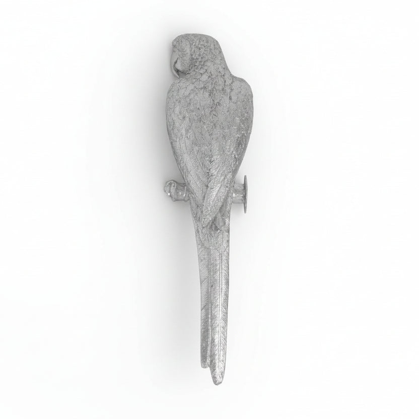 PARROT WALL DECOR: SILVER LEAF
