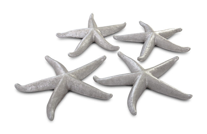 SILVER STARFISH WALL DECOR | SET OF 4