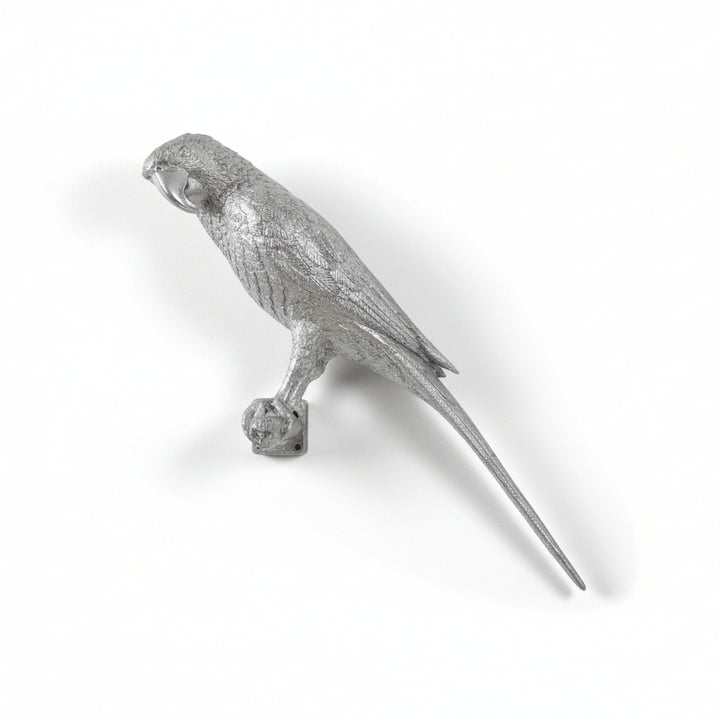 PARROT WALL DECOR: SILVER LEAF