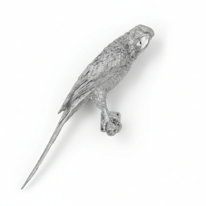 PARROT WALL DECOR: SILVER LEAF