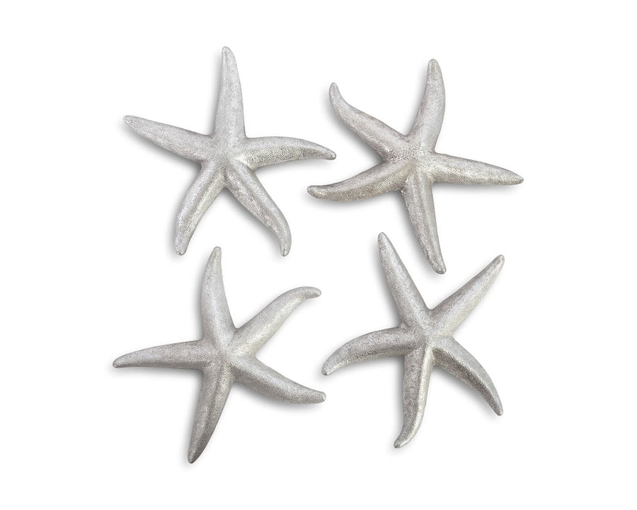 SILVER STARFISH WALL DECOR | SET OF 4