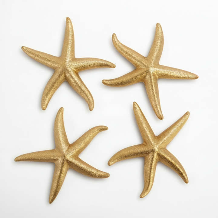 GOLD STARFISH WALL DECOR | SET OF 4