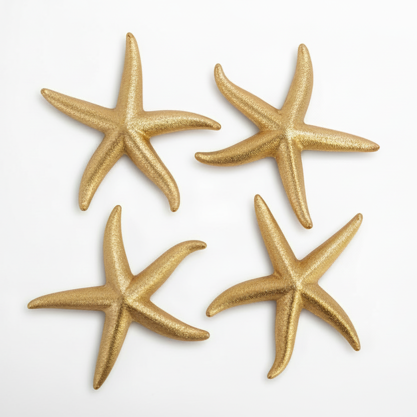 GOLD STARFISH WALL DECOR | SET OF 4