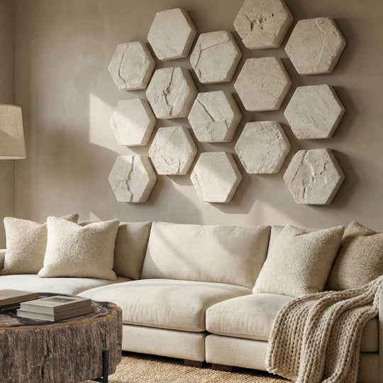 decorative hexagonal wall art isolated