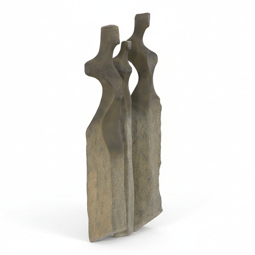 Three stone wall sculptures