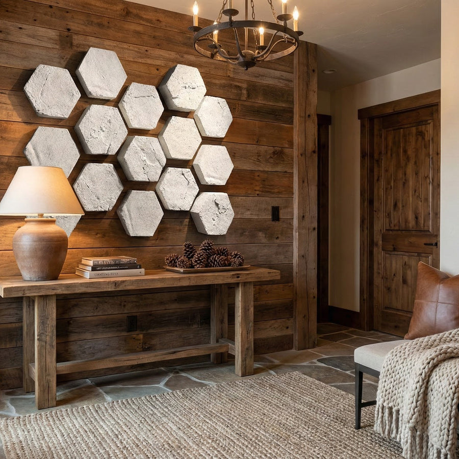 HEXAGON STONE WALL TILES | SET OF 3