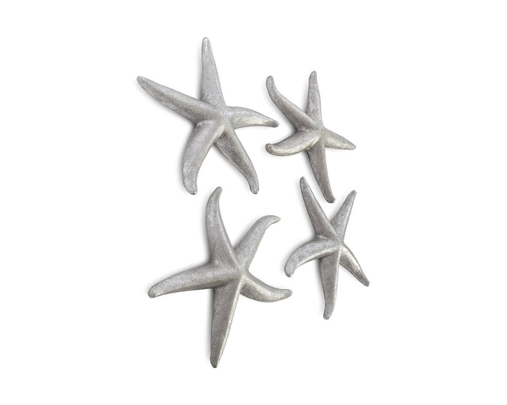 SILVER STARFISH WALL DECOR | SET OF 4